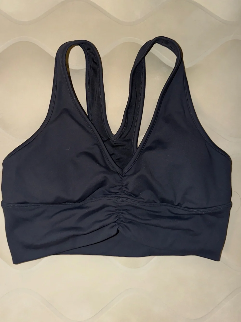 ALO Yoga Black Racerback Swim Crop Top with Supportive Fit